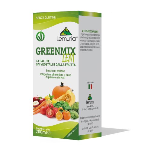 Lemuria Greenmix Lem folyékony étrendkiegészítő zöldségekből és gyümölcsökből, 200 ml