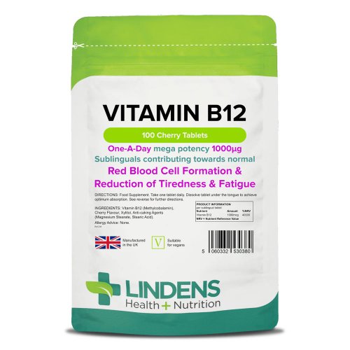 Lindens B12-vitamin 1000 µg szájban oldódó, 100 tabletta