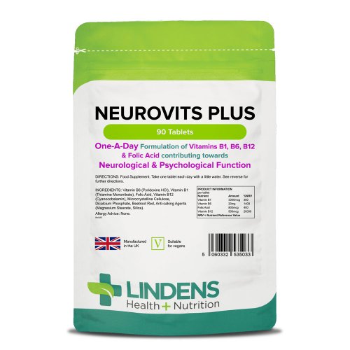 Neurovits Plus nagydózisú, az idegrendszert támogató vitamin tabletta (B1, B6, B12, Folsav), 90 db.