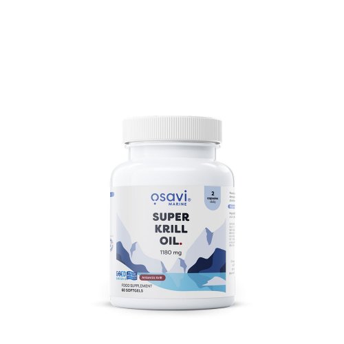 Super Krill Olaj 1180 mg, természetes Omega-3 és kolinforrás, 60 kapszula