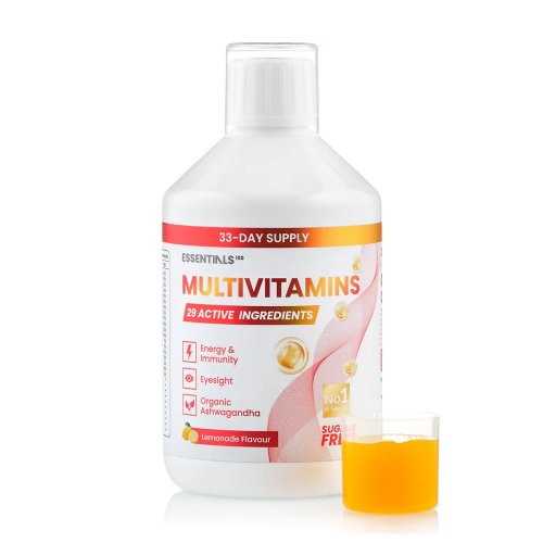 Essentials - folyékony multivitamin komplex 29 hatóanyaggal, 500 ml